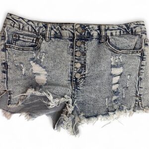Distressed Denim Shorts